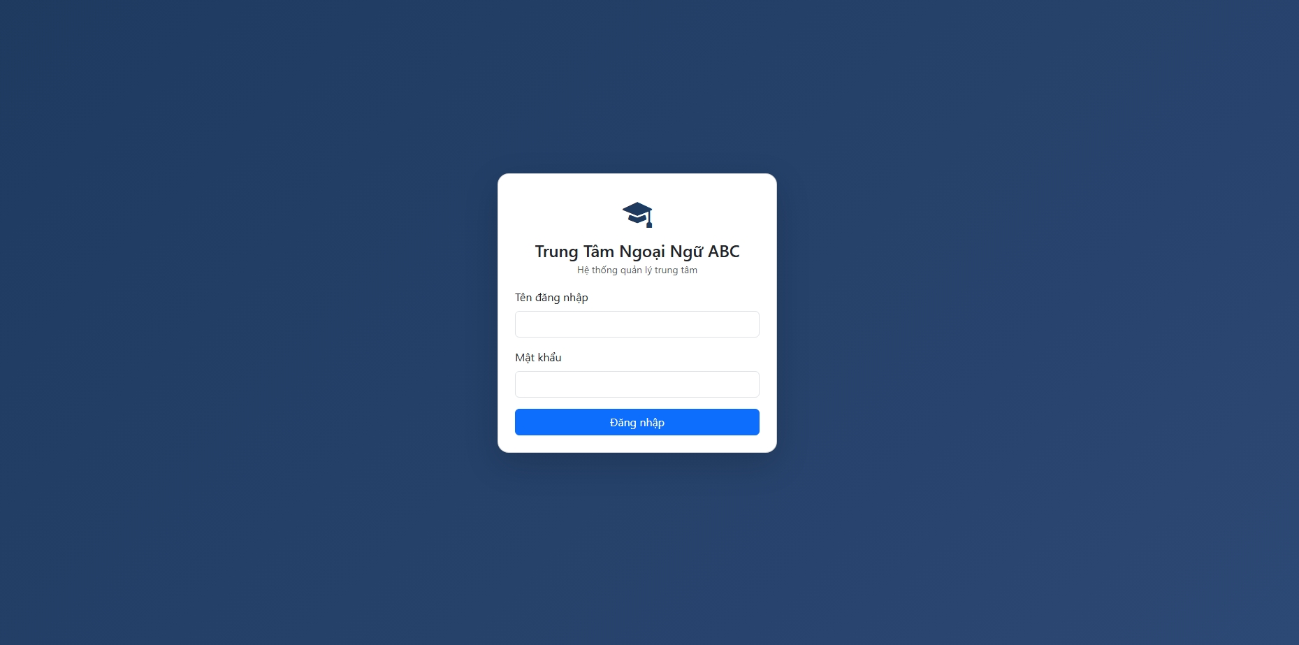 thuê web Hệ thống quản lý trung tâm ngoại ngữ