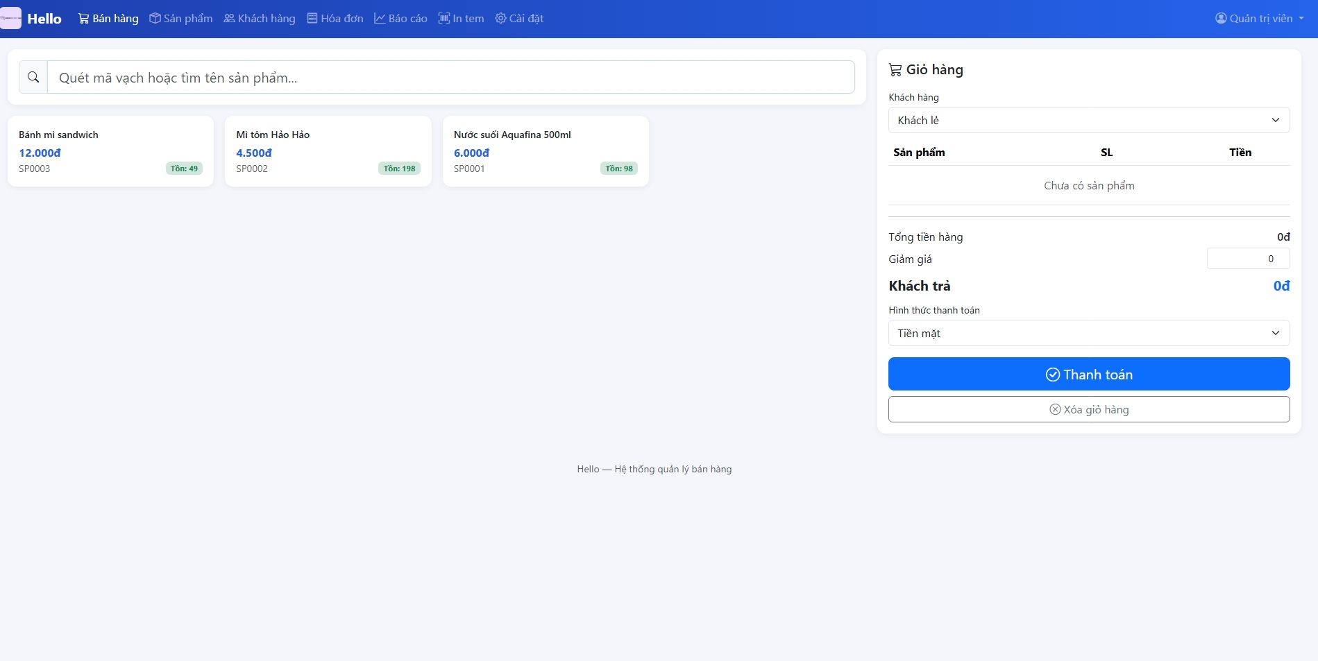 Thuê web bán hàng pos
