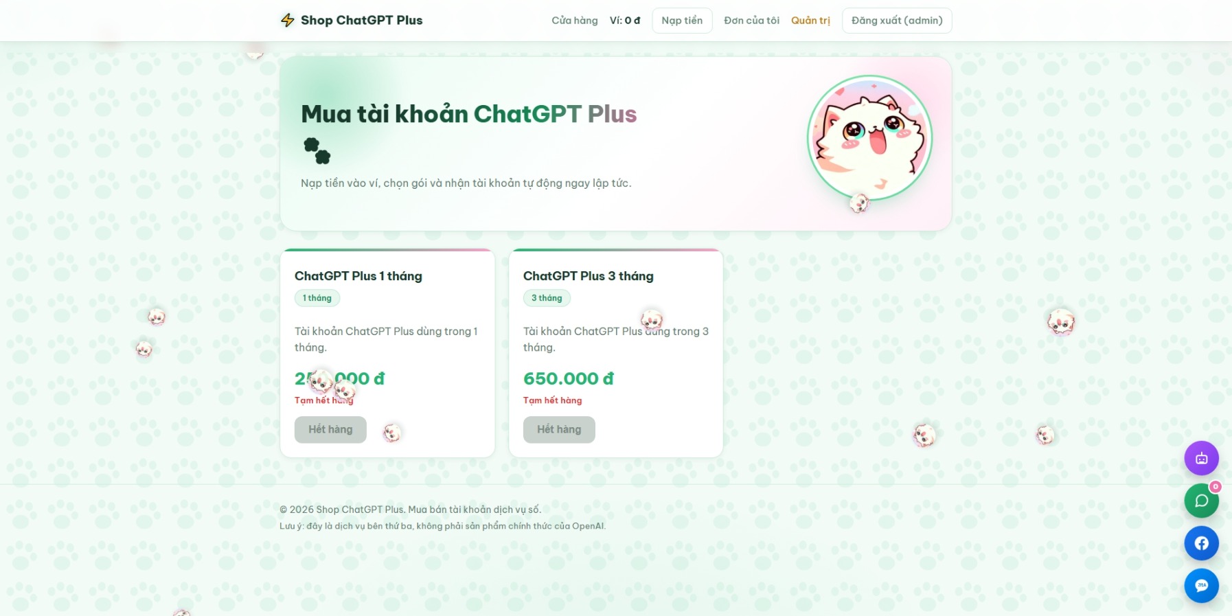 thuê web bán gói Ai